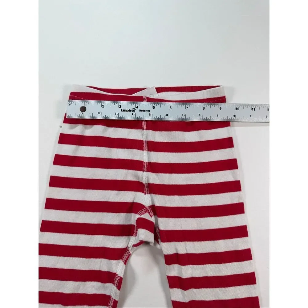 Hanna Andersson Organic Cotton Christmas Pajama Set Red Stripe Size 4 Unisex EUC
